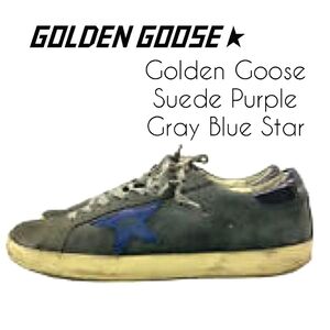 [EUC] Golden Goose Superstar Suede Purple Gray Blue Star Sneakers SIZE 36 in box